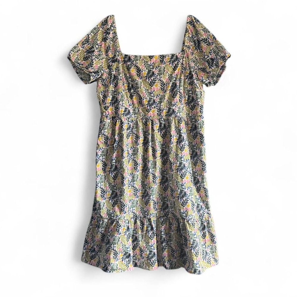 Boden Floral Maxi Dress Women's Plus Size 16/18 Cotton Square Neck Tiered Boho